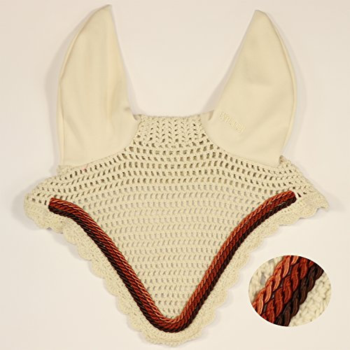 Eskadron Fliegenohren Creme mit 3fach Kordel Choco, Rust, Copper, Größe:Warmblut