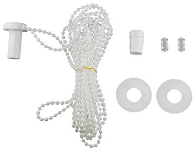 Victoria M. Zugkette für Klemmfix Doppelrollo Duorollo, Ersatzteil Zubehör für Rollos, 300 cm, Kürzbar, Weiß