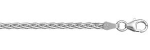 1001 Bijoux Collier maille palmier argent rhodié (Argent 925‰ + protection Rhodium) 40cm + écrin (offert) + Certificat d'Authenticité Argent 925‰