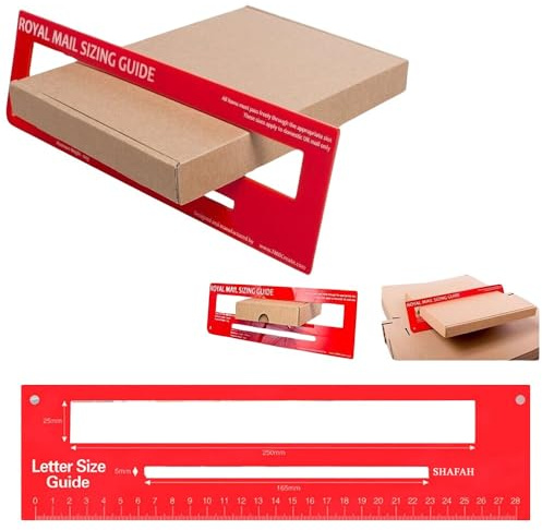 SHAFAH - E-post PPI storleksguide för brev linjal postkontor postpris porto i rött
