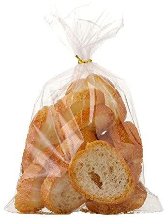 Lesibag Bread Baguette Loaf Bags, 100 Pack Mirco Perforated Plastic Bags With Free Twist Ties for Homemade and Bakery bread (8 x 12 Inch)