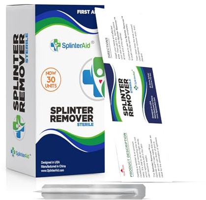 Painless Splinter Removal Kit (30-Pack) | Pull Out Splinters Fast & Easy | Compact First Aid for Home, Travel & Camping | Great for Hiking, Woodworking & Outdoors | No Tweezers Needed