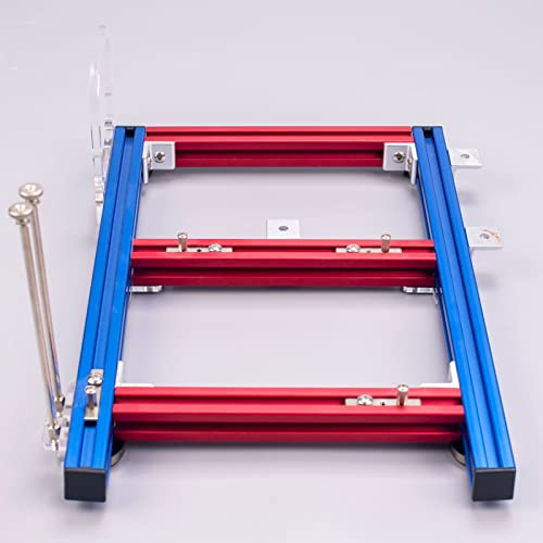 Dpofirs ITX Computer Open Case Bracket, ITX PC Test Bench Open Air Frame Overclock Case Computer Mount Aluminium Chassis Support Grafikkarte(Blau Rot)