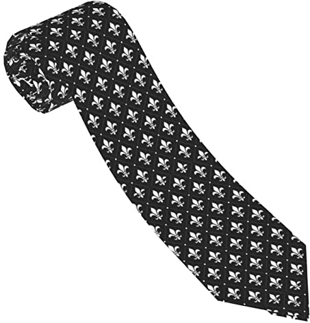815 Cravate D'Affaires Fleur De Lys Noire Hommes Cravate Mode Cravate Fantaisie Retro Cravate Slim Pour Business Mariage Homme Affaires