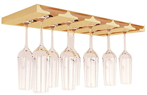 CTVR Stainless Steel Stemware Rack, Wall-mounted Glassware Drying Storage Hanger, Hanging Stemware Organizer Hanger for Bar Cabinet Kitchen (Size : 2 slots)