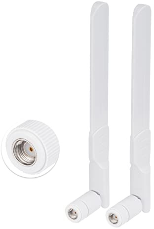 Bingfu Dual Band WiFi 2.4GHz 5GHz 5.8GHz 8dBi MIMO RP-SMA Male White Antenna (2-Pack) for WiFi Router Wireless Network Card USB Adapter Security IP Camera Video Surveillance Monitor