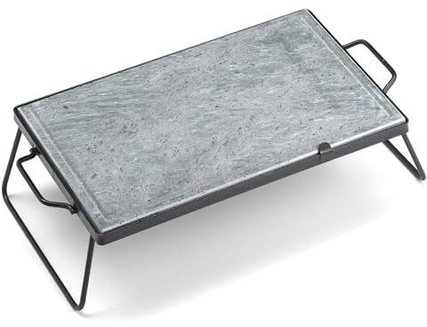 Pietra Ollare 30x50 cm con Supporto Pieghevole Ompagrill DS30/50/BLACK