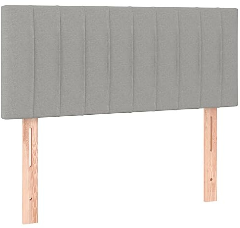 vidaXL Kopfteil, Bettkopfteil mit Holzbeinen, Höhenverstellbar Polsterkopfteil für Bett, Betthaupt Bettzubehör Schlafzimmer, Hellgrau 90x5x78/88cm Stoff