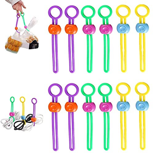 Multi-Purpose Sealer Clips, Reusable Food Clips Sealing Tape Closure Clips, Multipurpose Sealer Cord Organizer for Sealing Food Bags Nd Organizing Wires 12PCS