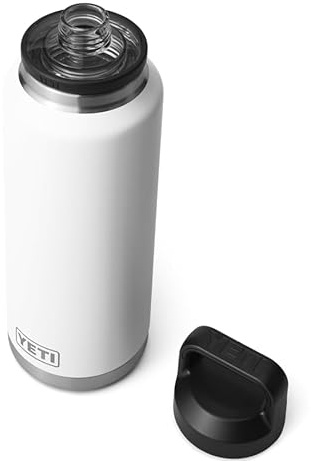 YETI Rambler Bottle Chug, Vaccum Insulated Stainless Steel Bottle with Leakproof Chug Cap, White, 46 oz (1.3 L)