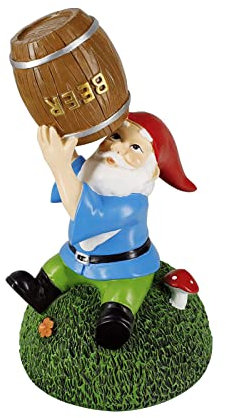 Nani da giardino che bevono birra – gnomi da giardino in miniatura ubriachi in resina – 6 pollici divertente da giardino ubriaco decorazione all'aperto e ornamenti da prato