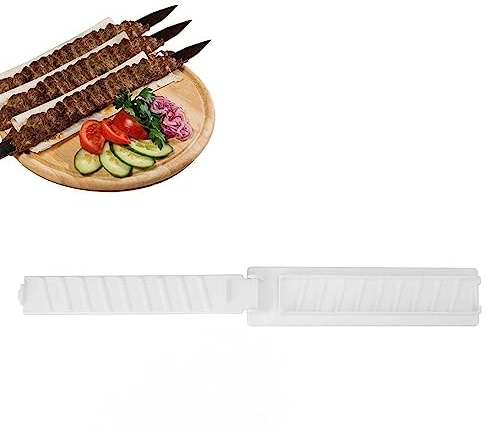 Tonysa Manueller Kebab Maker, Einreihiger Kebab Maker, Kebab Maker und Kabob Spieße, Outdoor Grillwerkzeuge für Rind, Lamm, Meeresfrüchte (Weiss)