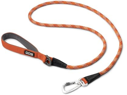 DOG Copenhagen Urban Rope 3.0 Dog Lead - Dog Training Lead - Dog Leash - Reflective Trim - Durable - For Small, Medium and Large Dogs - 160cm - Locking Carabiner - Padded Handle, Orange Sun, S
