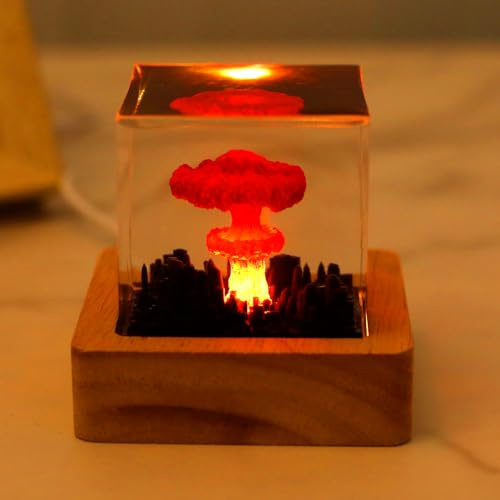 Sutowe Lámpara LED de nube de hongos con bomba de explosión nuclear, luz nocturna de explosión de nube de hongos 3D, luz de estado de ánimo de nube de hongos alimentada por USB, luz de estado de ánimo