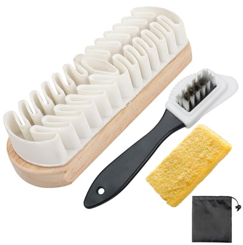 MUNSKT 2 cepillos de Ante para Zapatos, con Goma de borrar, Cepillo para Zapatos, Cepillo de Piel de Gamuza, Cepillo para el Cuidado de Gamuza, Nubuck, Ante