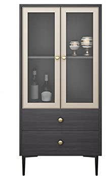 MOOWI Weinschrank Weinschrank, Wohnzimmer, einfache Glasschublade, Barschrank, Anrichte, leichtes, luxuriöses kleines Weinlagerregal mit Schubladen Barschrank (Size : L)