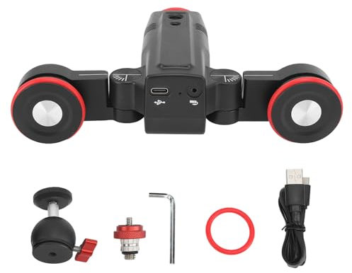 Carrello Elettrico con Telecamera con Testa a Sfera, Carrello con Cursore in Lega di Alluminio per Smartphone con Fotocamera DSLR, Controllo APP, Messa a Punto, Ripresa Video a
