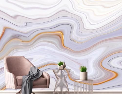 Fototapete Blumen 3D Tapeten 3D Effekt Wohnzimmer Schlafzimmer Vliestapete Abstrakte Goldstreifen-Landschaft Natur Grau Graffiti Steinoptik Kinder Tapeten