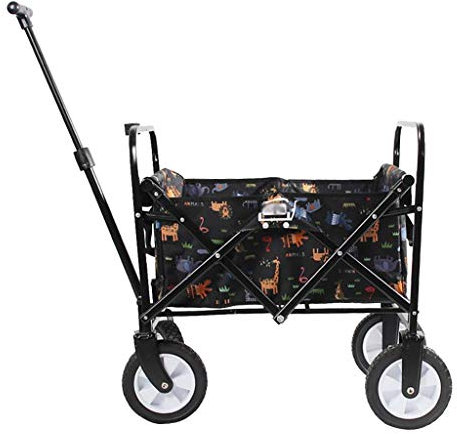 CCYENG Lagerwagen, zusammenklappbarer Gartenwagen, robuster Wagen, multifunktionaler Einkaufswagen für den Außenbereich, Camping, Strand, Supermarkt, Ziehwagen mit 4