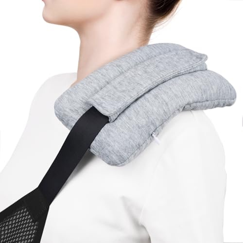 RoamReady Seat Belt Pillow for Post Mastectomy and Heart Surgery Recovery | Support Cushion Pad for Chest Chemo Port Pacemaker Bypass Hysterectomy Recovery Gifts for Women, Light Gray