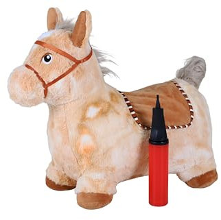 Knorrtoys 40250 - Hüpftier Pferd beige inkl. Luftpumpe