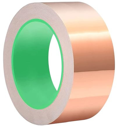 ALI2 Kupferband Gegen Schnecken,Schneckenzaun 50mmx20m,Schneckenschutz Hochbeet,Schneckenband Kupfer,Kupferband Selbstklebend,Kupfer Klebeband Für Elektrische Reparaturen,Erdung