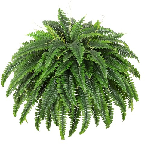 Dkaltm Single Silky Artificial Boston Fern Bush, 49Inch Large Artificial Ferns for Outdoors, Large Faux Ferns Artificial Plants,Suitable for Decorating Office, Living Room Faux Greenery,95Branches
