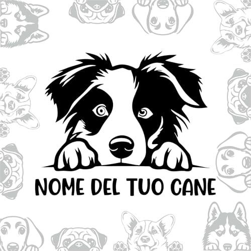 Adesivo Cane a Bordo Personalizzato con Nome e Razza - Sticker Auto Professionale Alta Visibilità, Decalcomania Vinile per Vetro e Carrozzeria, Resistente Intemperie - Oltre 20 Razze Disponibili