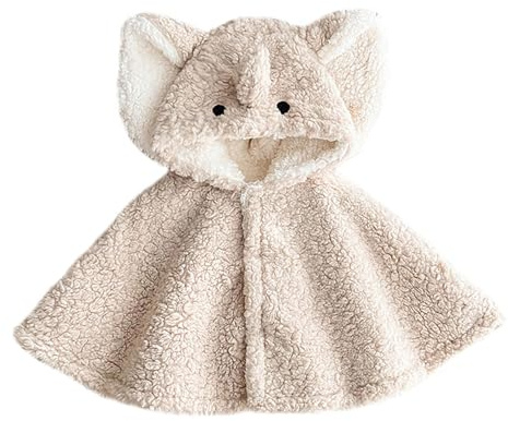Nemopter söt baby pojkar flickor huva cape ull mjuk poncho cape vindtät vinter höst utomhus kläder varm halsduk för barn 0–3 år, elefant, 1-3 Jahre