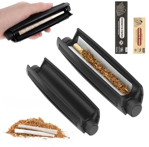 Lhoest 2 Stück Joint Drehmaschine Zigaretten, Joint Roller Maschine Kingsize 140mm / 110mm, Drehhilfe Joint mit Cigarette Paper, Konische Drehmaschine für Tabak