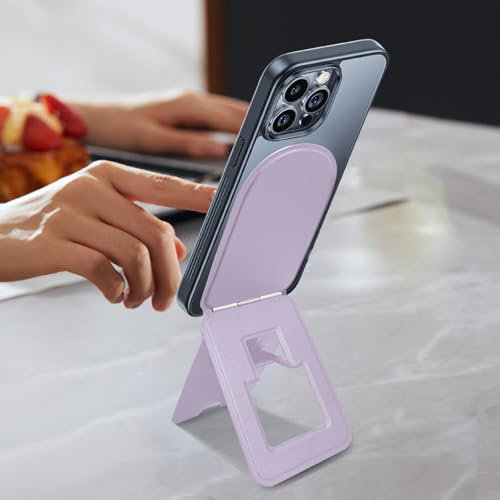 Trepied iPhone, Trépied Magnétique pour Smartphone, Cuir Écologique Anti-salissures, Support iphone (avec Anneau Métallique), Idéal pour pour Vlogging, Parcourir, Photographie Macro et Appels Vidéo