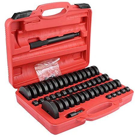 51 pezzi Set di driver per cuscinetti a boccola, set di rimozione e installazione per riparazione auto con kit di driver per guarnizioni in acciaio al cromo vanadio, funziona con pressa da officina