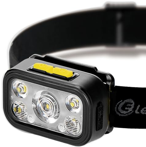 Electraline 58038 Lampada/Torcia frontale LED potente 600 Lumen, Batteria 1000mAh ricaricabile