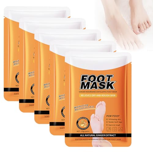 5 Paia Maschera Piedi, Maschera Piedi Esfoliante, Peeling Piedi, Foot Peel Mask,Peeling Piedi e Talloni per Rimuovere la Pelle Morta, Calli e Duroni