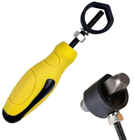 Porta in acciaio in metallo, gioielli strumenti per stampaggio in metallo | Supporto per punch in metallo - Maniglia di sicurezza Puncher in pelle con manico in gialla per lavori