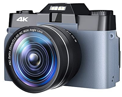 Appareil Photo numérique, 48MP Vintage Appareil Photo Numérique Objectif Grand Angle Enregistreur Photographique 4K Compact Caméscope Blogger Vlogging Caméra Vidéo(No TF Card,with Wide 04)