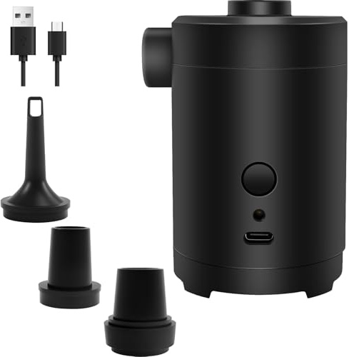 Electric Air Pump,3600mAh Rechargeable Air Bed Pump for with Fast Inflating,Portable Pumps with 4 Nozzles for Swimming Pool/Ring,Airbed,Camping and Travel