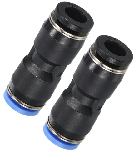 TOP-VIGOR 10Pcs 1/4 to 6mm Push Fit Straight Reducer Connectors, Quick Connect Pneumatic Fittings for PU, PTFE Tubing, Air Line Push Lock Couplers