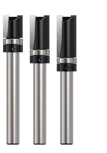 AKYLIN Lot de 3 Fraises à Copier Bois à Tige de 8 mm, Dotées de Roulements à Billes, Outil de Coupe Professionnel pour Routeur, Pour Bois