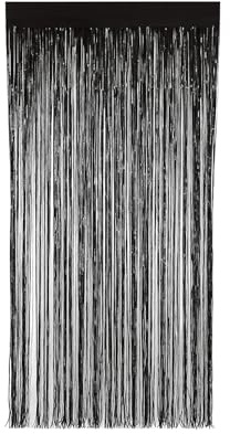 Halloween Curtains Spooky Curtain Black Foil Fringe Curtains Tinsel Doors Wall Decor Background Streamers Backdrop Event Decoration Photo Booths Birthdays Halloween Props Party Supplies (Pack Of 1)