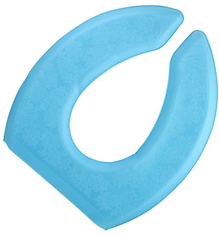 CLISPEED Cojín para Asiento de Inodoro U EVA y Acolchado Autoadhesivo Lavable y Reutilizable Funda Azul Transpirable para Baño Protección contra Frío y Diseño Moderno