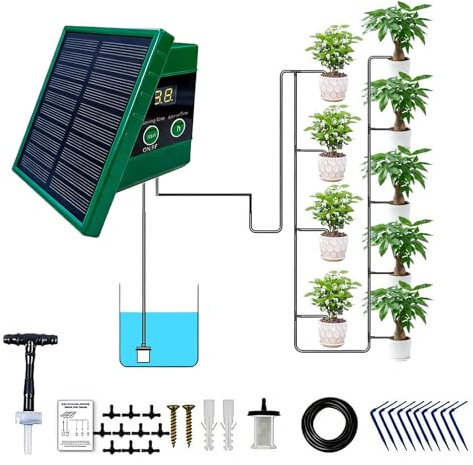 Système d'irrigation solaire de jardin, arrosage automatique pour plantes, arrosage goutte à goutte, système d'irrigation solaire automatique, système d'irrigation solaire avec panneau solaire