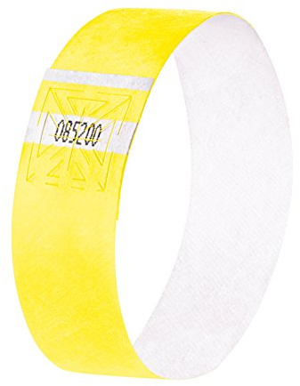 SIGEL EB218 Braccialetti d'identificazione Super Soft, giallo fluorescente, 120 pezzi