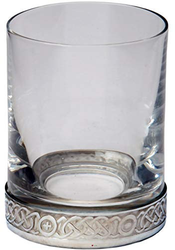 I LUV LTD Glass and Pewter Shot Glass Pewter Base with Cetltic Design