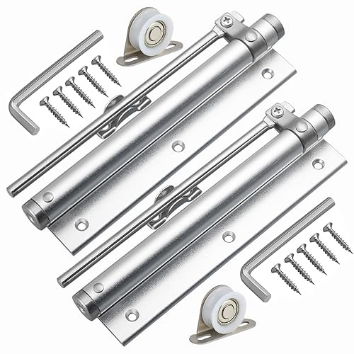 YUOIP® Türschließer Einstellbare Federtürschließer,Gehäuse aus Aluminiumlegierung Automatischer Türschließer,Riemenscheiben-Halterung,Einfach zu installieren,Federbelastet 40kg (2 Stück)