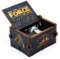 Black Wood Star Wars Music Box, Antique Carved Hand Cranked Wooden Musical Boxes Home Decoration Crafts for Children Gifts