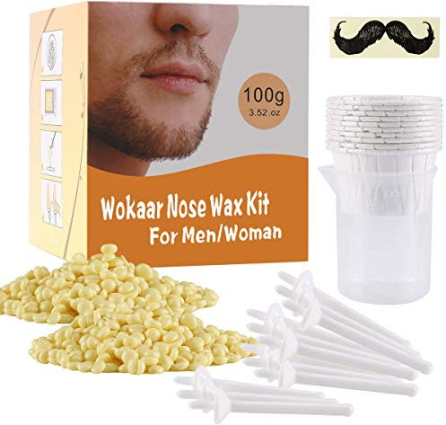 Nose Wax 100g for Men & Women, Nose Hair Removal Wax Kit with 30 Safe Tip Applicator,Safe, Easy, Quick and Painless(15-20 Times Usage)