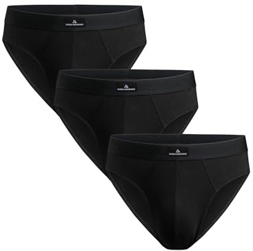DANISH ENDURANCE Mens Briefs, Underwear Man, Soft Cotton Underpants, Y Fronts for Men, Multipack, 3 Pack, Black, M