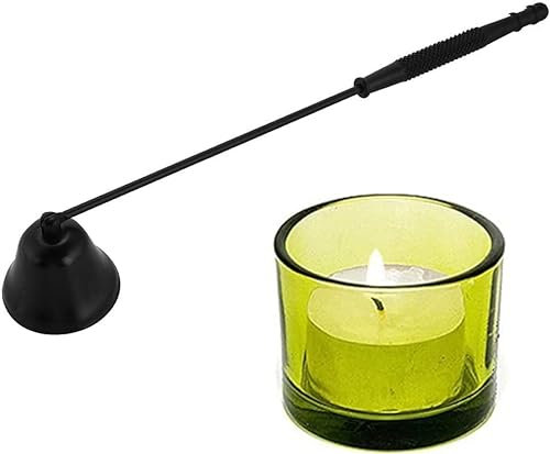 VIFER Spegnimento a Candela in Acciaio Inox, Candela estintore con Manico Lungo spento a stoppino, Accessorio per spegnere la Fiamma in Sicurezza (Nero)