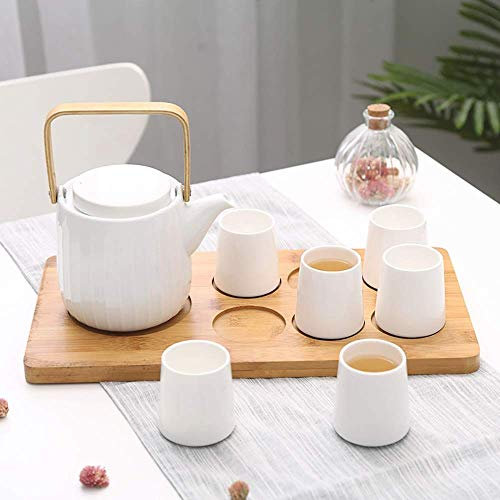 XINGYU Teekannen-Set aus Keramik für die Küche, einfach, kreativ, japanisch, Tee-Set aus Keramik, Hebegriff für 6 Tassen, extravagantes Licht für den Einsatz, Einheitsgröße